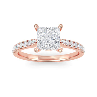 Princess Cut Classic Pavé Engagement Ring 1.0 ct