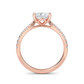 Princess Cut Classic Pavé Engagement Ring 1.0 ct