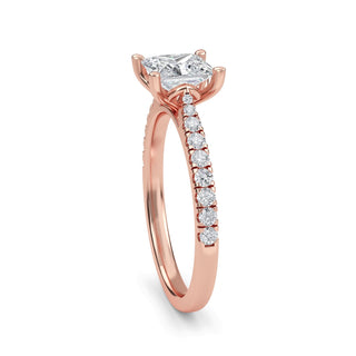 Princess Cut Classic Pavé Engagement Ring 1.0 ct