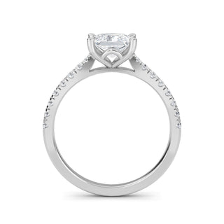 Princess Cut Classic Pavé Engagement Ring 1.0 ct