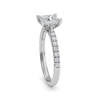 Princess Cut Classic Pavé Engagement Ring 1.0 ct