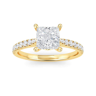 Princess Cut Classic Pavé Engagement Ring 1.0 ct