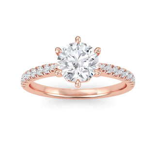 Round Brilliant Classic Pavé Engagement Ring 1.0 ct