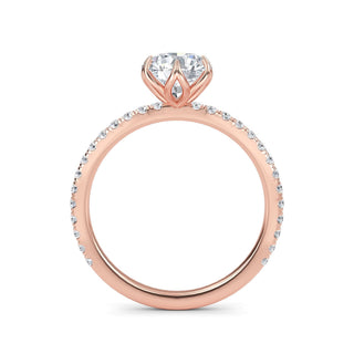Round Cut Polished Pavé Engagement Ring 1.0 ct