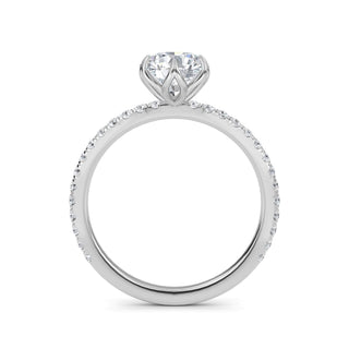 Round Cut Polished Pavé Engagement Ring 1.0 ct