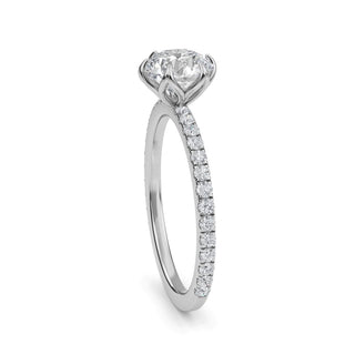 Round Cut Polished Pavé Engagement Ring 1.0 ct