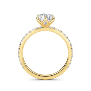 Round Cut Polished Pavé Engagement Ring 1.0 ct