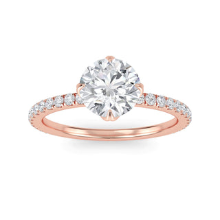 Round Cut Petite Pavé Engagement Ring 1.0 ct