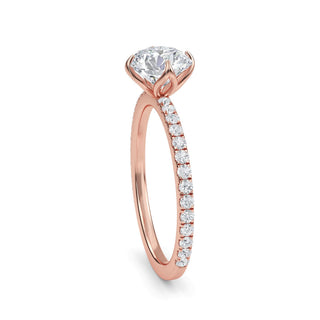 Round Cut Petite Pavé Engagement Ring 1.0 ct
