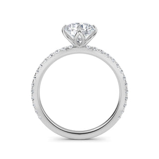 Round Cut Petite Pavé Engagement Ring 1.0 ct