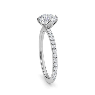 Round Cut Petite Pavé Engagement Ring 1.0 ct
