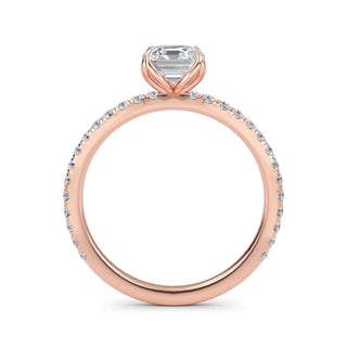 Asscher Cut Slim Pavé Engagement Ring 1.0 ct