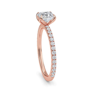 Asscher Cut Slim Pavé Engagement Ring 1.0 ct