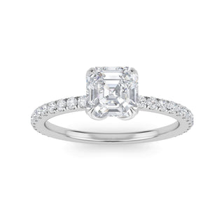Asscher Cut Slim Pavé Engagement Ring 1.0 ct