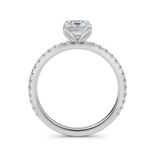 Asscher Cut Slim Pavé Engagement Ring 1.0 ct