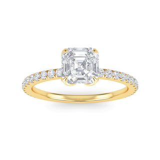 Asscher Cut Slim Pavé Engagement Ring 1.0 ct