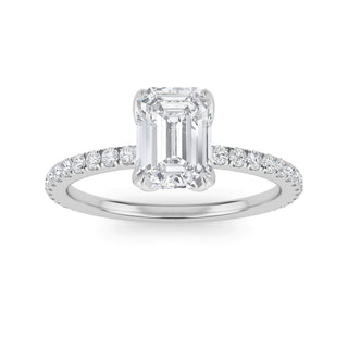 Emerald Refined Pavé Engagement Ring 1.0 ct