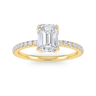 Emerald Refined Pavé Engagement Ring 1.0 ct