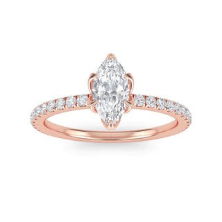 Marquise Cut Petite Pavé Engagement Ring 0.5 ct
