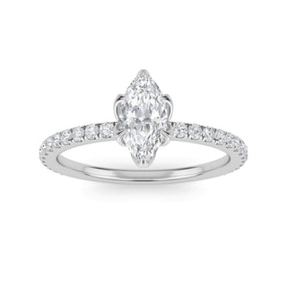 Marquise Cut Petite Pavé Engagement Ring 0.5 ct