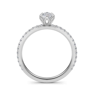 Marquise Cut Petite Pavé Engagement Ring 0.5 ct