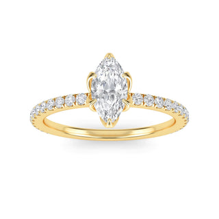 Marquise Cut Petite Pavé Engagement Ring 0.5 ct