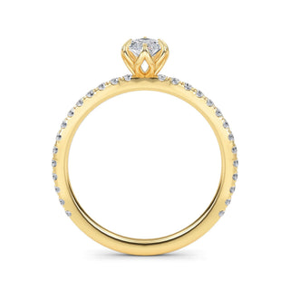 Marquise Cut Petite Pavé Engagement Ring 0.5 ct