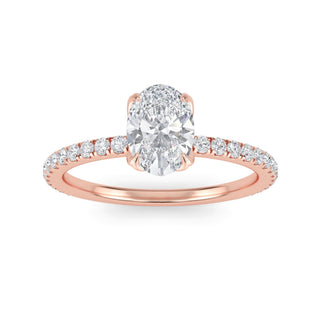 Oval Cut Petite Pavé Engagement Ring 1.0 ct
