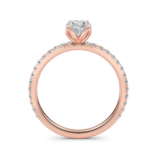 Oval Cut Petite Pavé Engagement Ring 1.0 ct