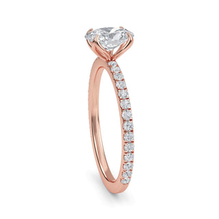 Oval Cut Petite Pavé Engagement Ring 1.0 ct
