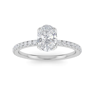 Oval Cut Petite Pavé Engagement Ring 1.0 ct