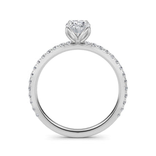 Oval Cut Petite Pavé Engagement Ring 1.0 ct