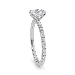 Oval Cut Petite Pavé Engagement Ring 1.0 ct