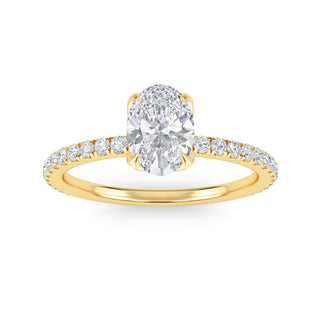 Oval Cut Petite Pavé Engagement Ring 1.0 ct