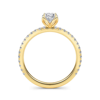 Oval Cut Petite Pavé Engagement Ring 1.0 ct