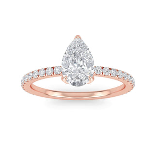 Pear Cut Petite Pavé Engagement Ring 1.0 ct