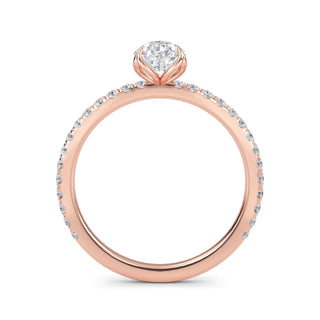 Pear Cut Petite Pavé Engagement Ring 1.0 ct