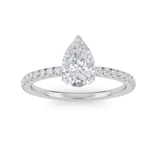 Pear Cut Petite Pavé Engagement Ring 1.0 ct