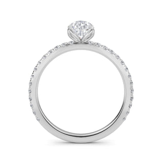 Pear Cut Petite Pavé Engagement Ring 1.0 ct