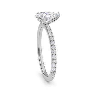 Pear Cut Petite Pavé Engagement Ring 1.0 ct