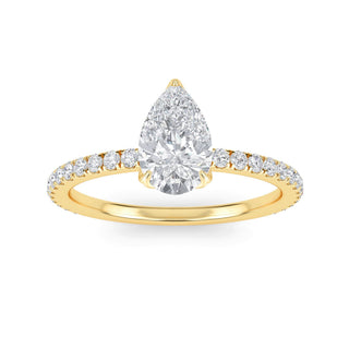 Pear Cut Petite Pavé Engagement Ring 1.0 ct