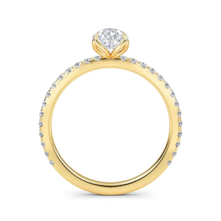 Pear Cut Petite Pavé Engagement Ring 1.0 ct