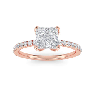 Princess Cut Delicate Pavé Engagement Ring 1.0 ct