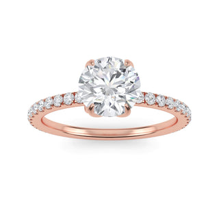 Round Brilliant Petite Pavé Engagement Ring 1.0 ct
