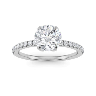 Round Brilliant Petite Pavé Engagement Ring 1.0 ct
