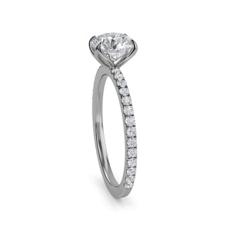 Round Brilliant Petite Pavé Engagement Ring 1.0 ct