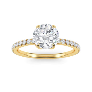 Round Brilliant Petite Pavé Engagement Ring 1.0 ct