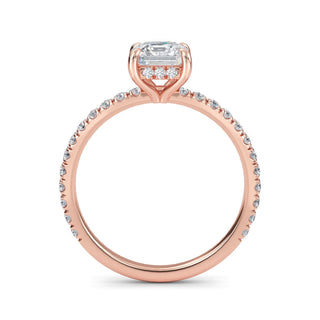 Asscher Cut Petite Pavé Engagement Ring 1.0 ct
