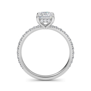 Asscher Cut Petite Pavé Engagement Ring 1.0 ct
