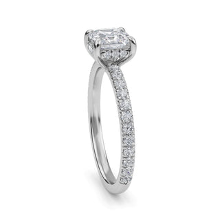 Asscher Cut Petite Pavé Engagement Ring 1.0 ct